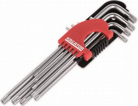 Varo מפתח אלן ארוך TORX עם חור 9 יח'  T-10-T-50